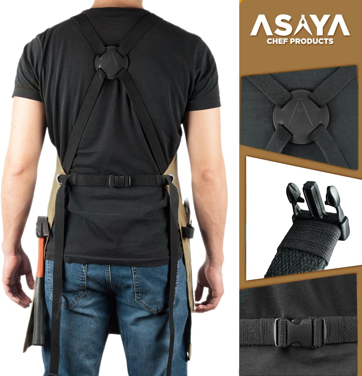 Chef/BBQ/Work Apron - Tan - with Bottle Opener and Hand Towel