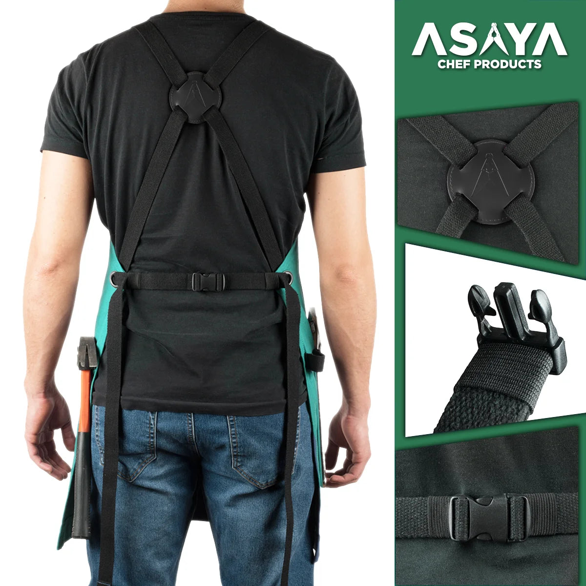 Chef/BBQ/Work Apron - Forest-Green - with Bottle Opener and Hand Towel