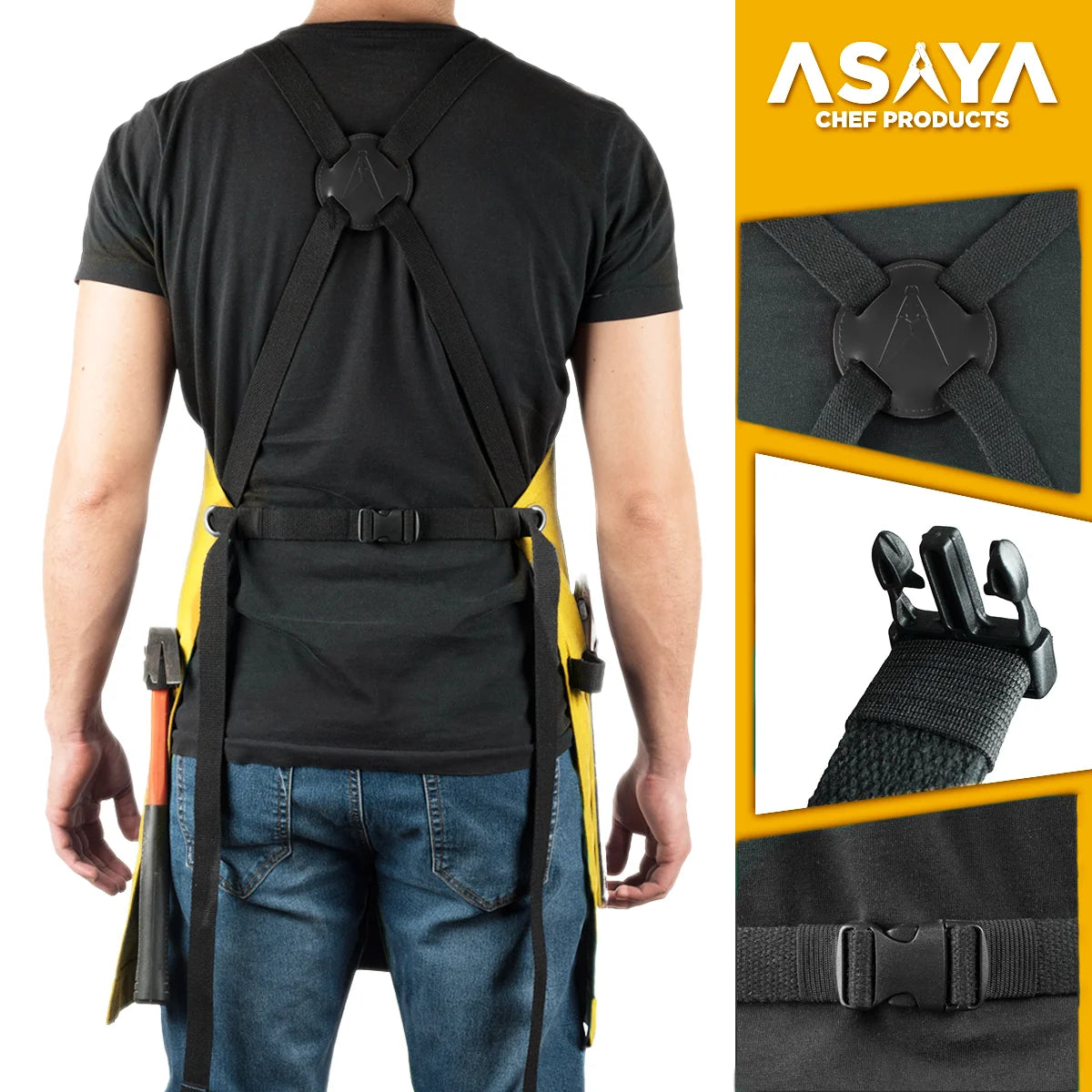 Chef/BBQ/Work Apron - Yellow - with Bottle Opener and Hand Towel