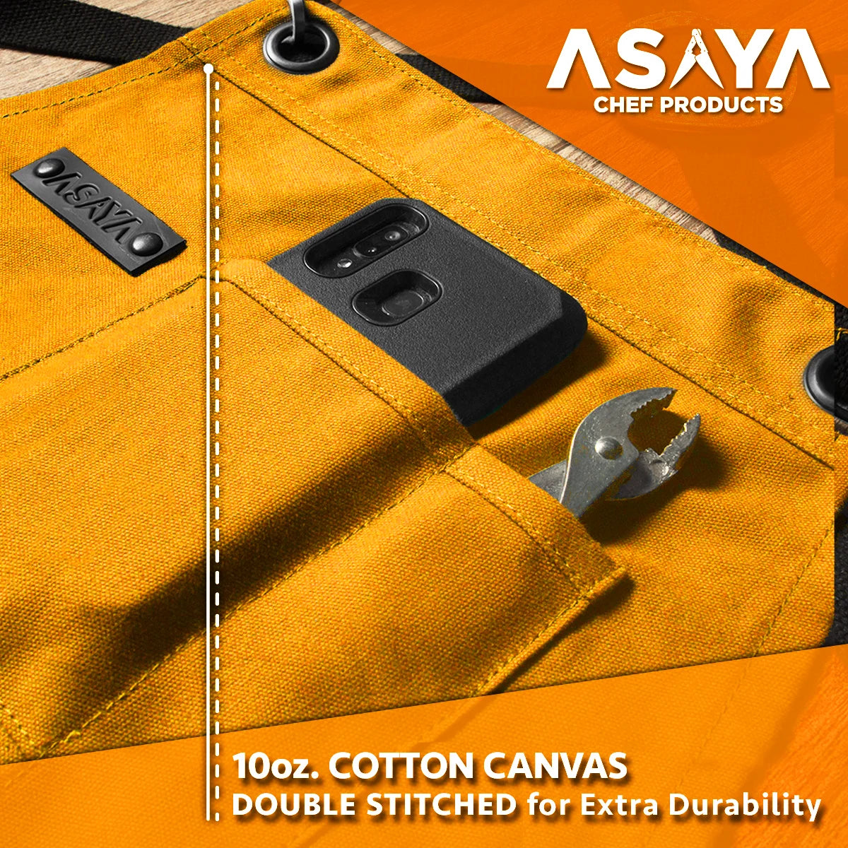 Chef/BBQ/Work Apron - Orange - with Bottle Opener and Hand Towel