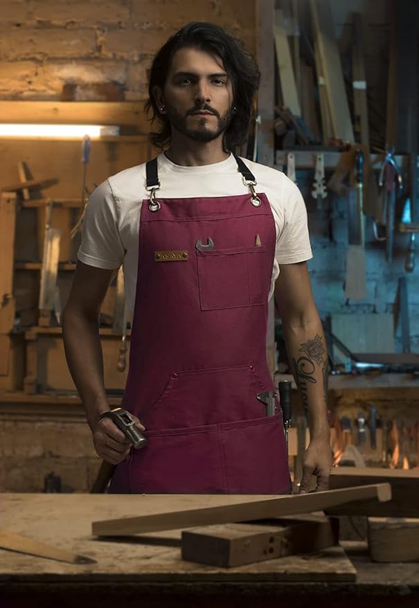 Chef/BBQ/Work Apron - Red - with Bottle Opener and Hand Towel