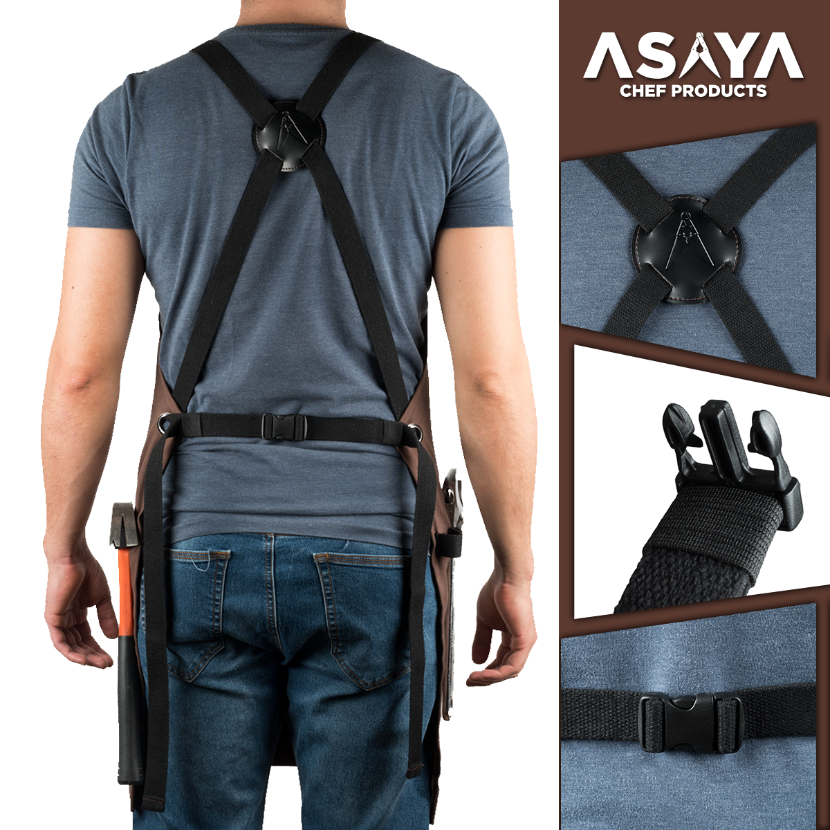 Chef/BBQ/Work Apron - Brown - with Bottle Opener and Hand Towel