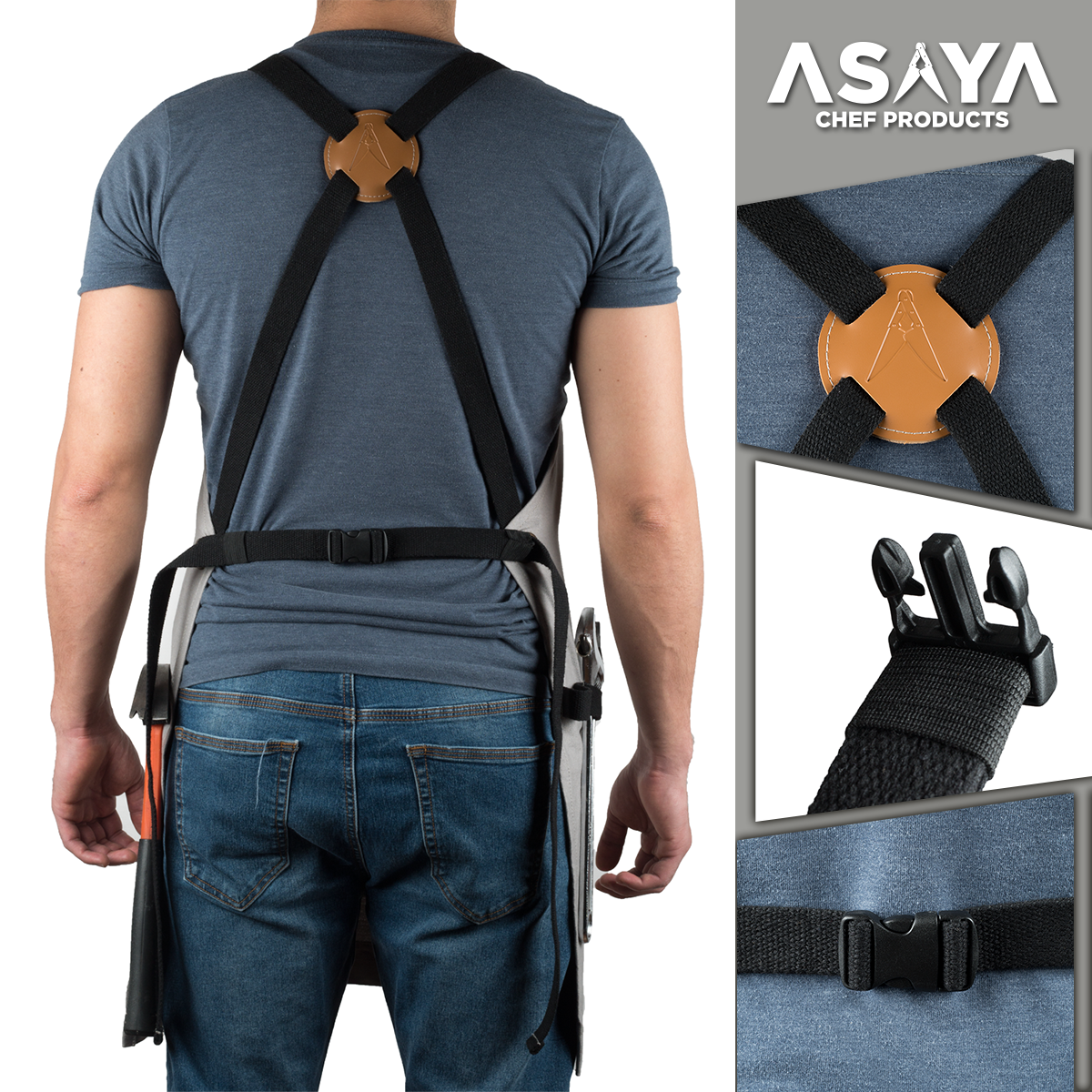 Chef/BBQ/Work Apron - Grey - with Bottle Opener and Hand Towel