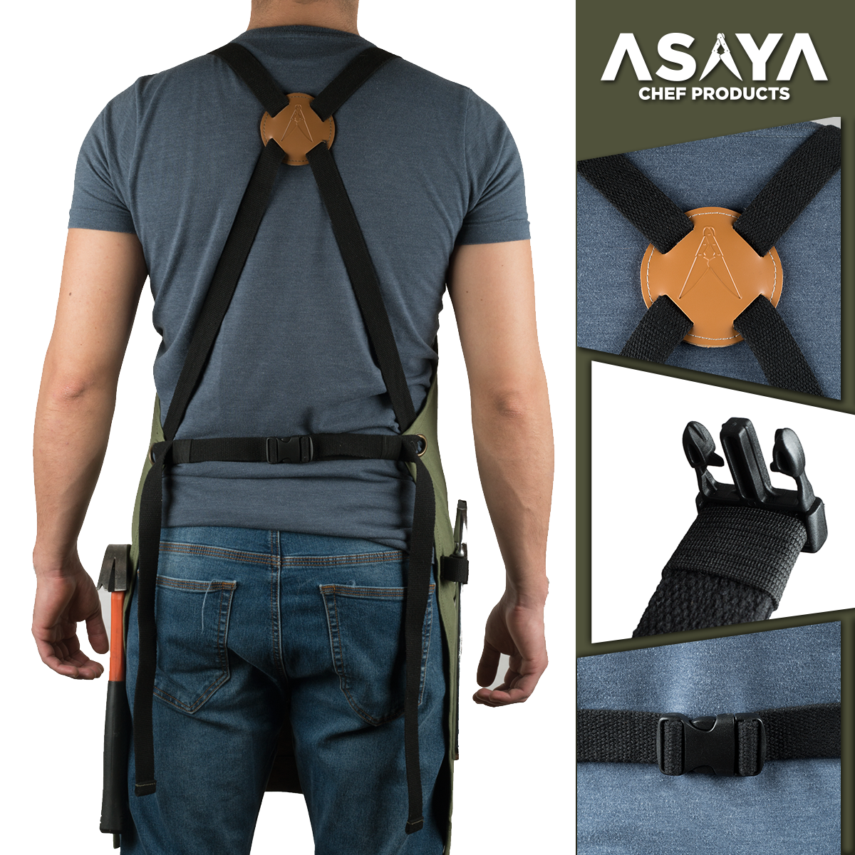 Chef/BBQ/Work Apron - Green - with Bottle Opener and Hand Towel