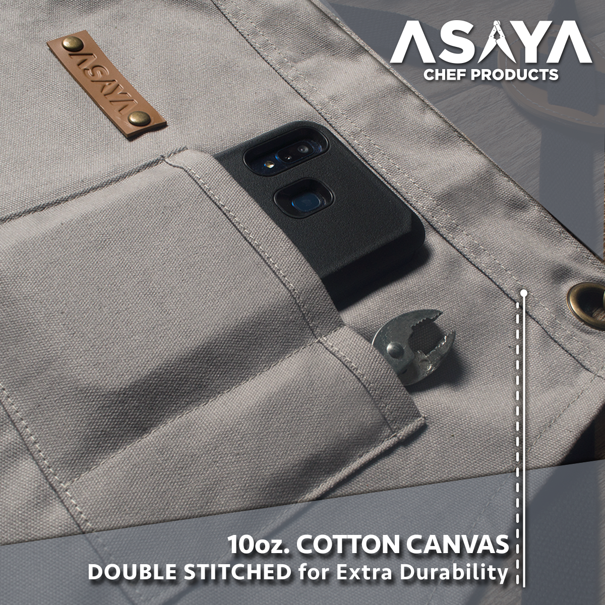 Chef/BBQ/Work Apron - Grey - with Bottle Opener and Hand Towel