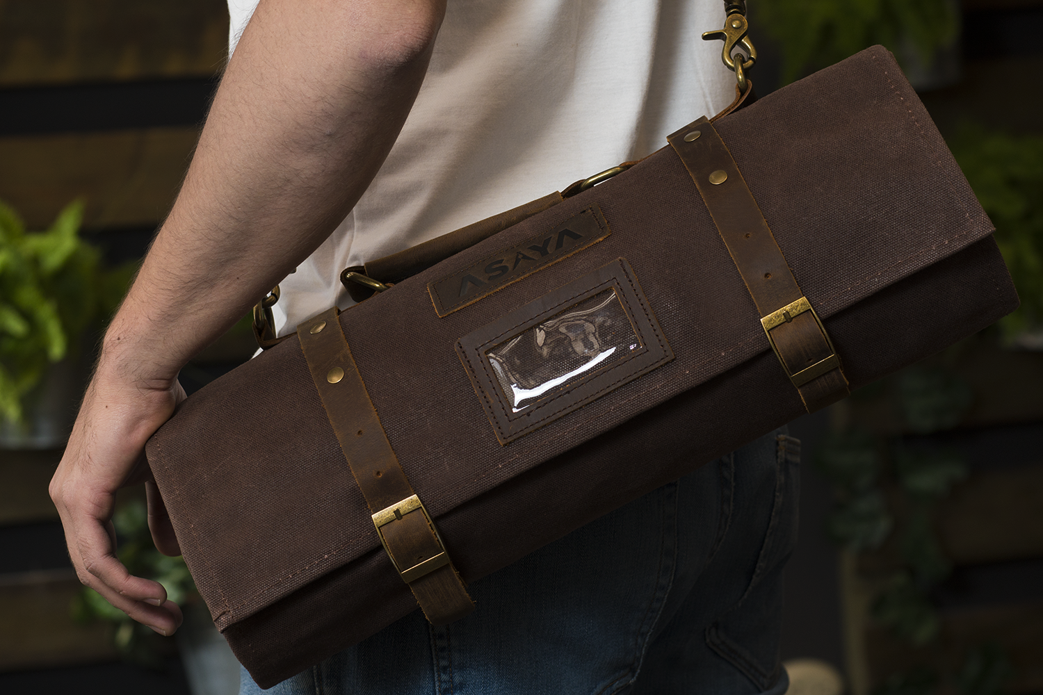 15 Slot Waxed Canvas Knife Roll