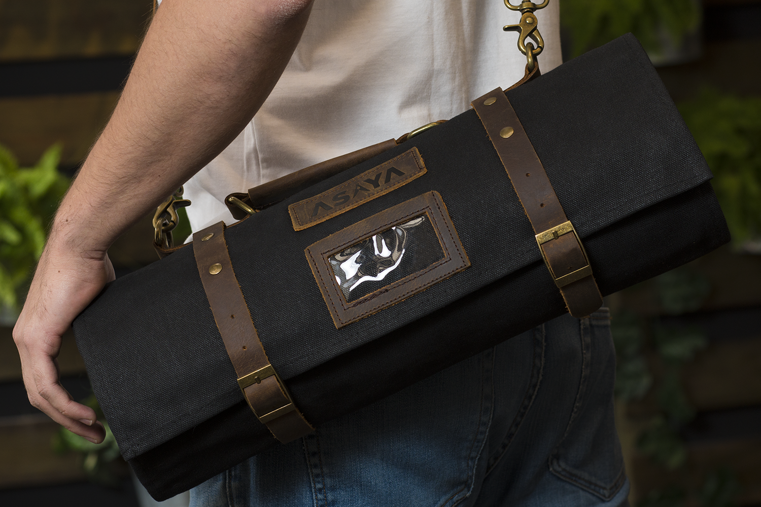 15 Slot Waxed Canvas Knife Roll