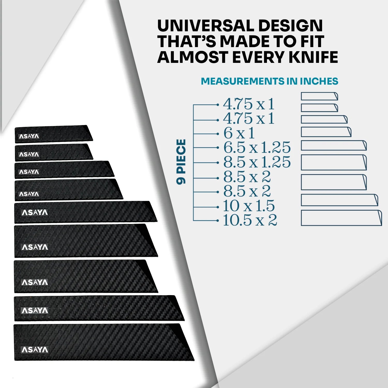 Professional Knife Edge Guards - Universal Blade Covers - Made to Fit Most Knives (9Pcs)