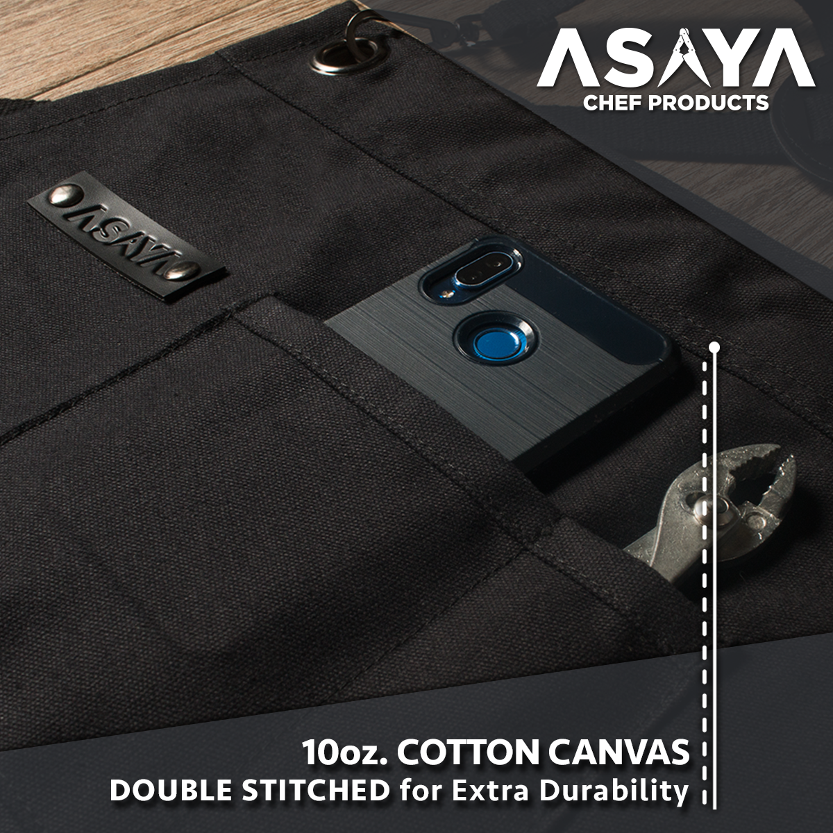 Chef/BBQ/Work Apron - Black - with Bottle Opener and Hand Towel