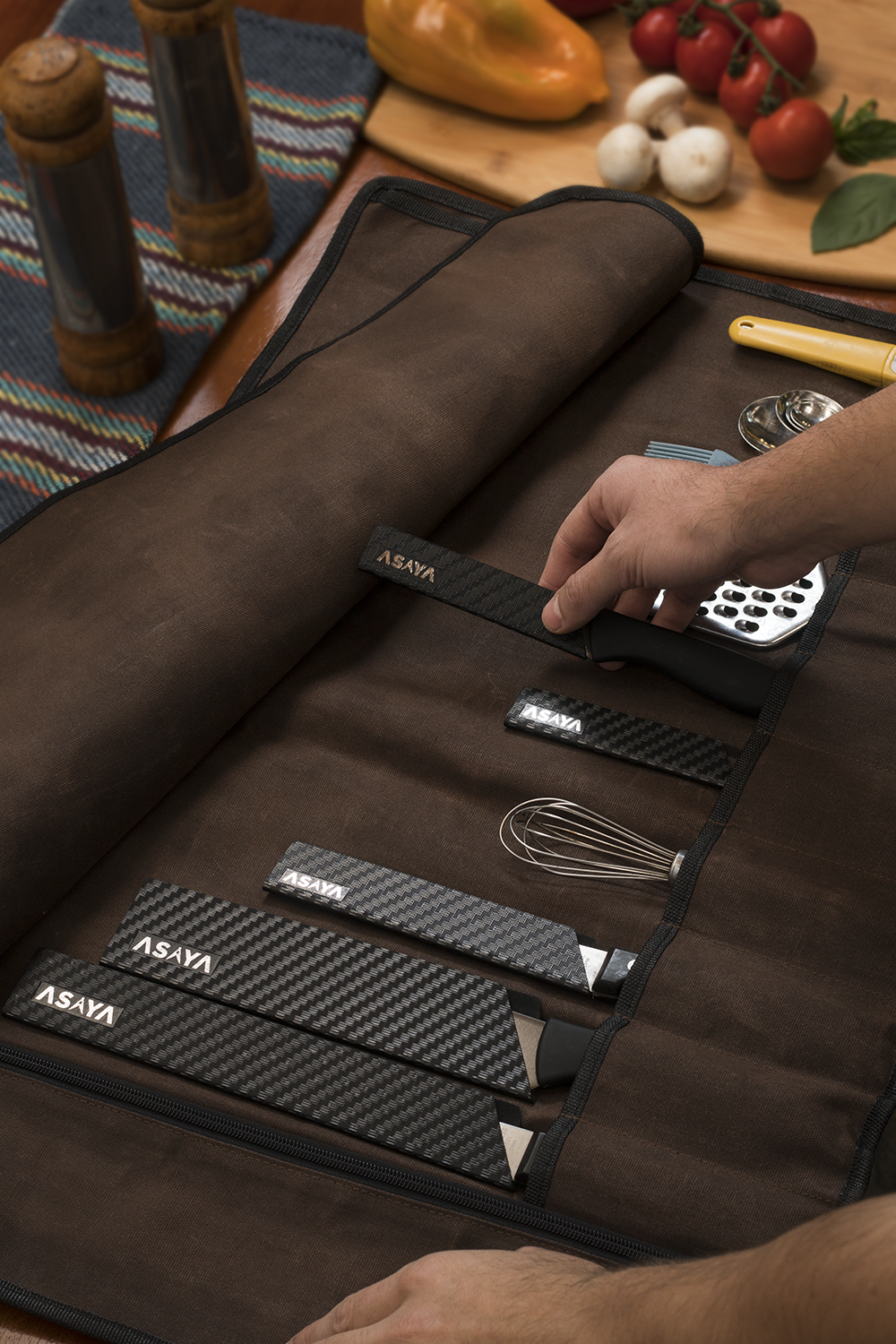 10 Slot Canvas Knife Roll