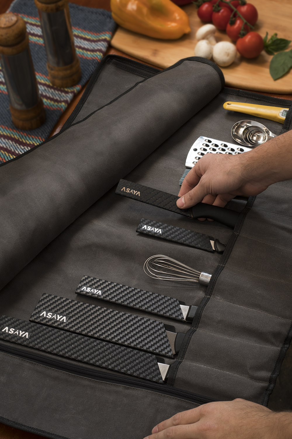 10 Slot Canvas Knife Roll