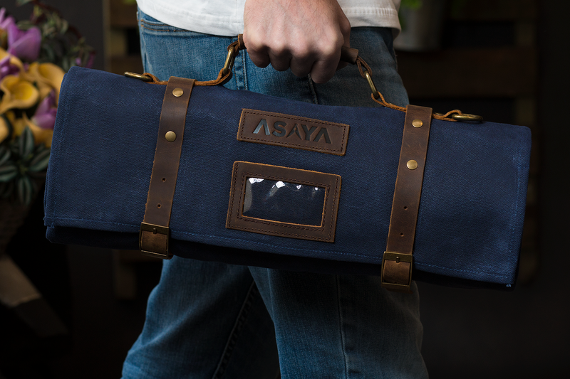 15 Slot Waxed Canvas Knife Roll