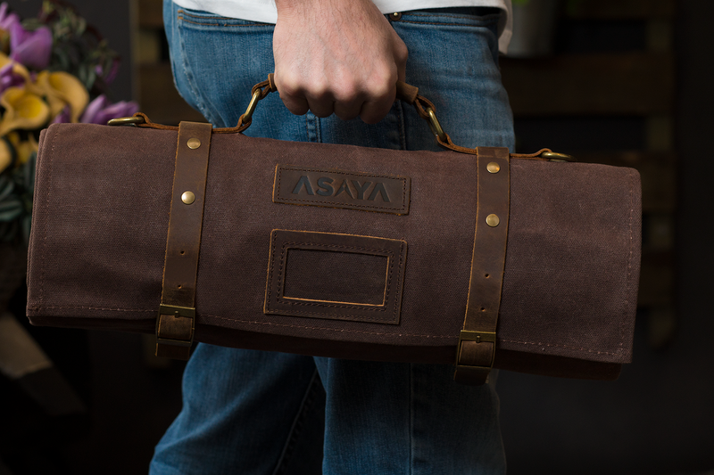 15 Slot Waxed Canvas Knife Roll