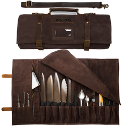 15 Slot Waxed Canvas Knife Roll