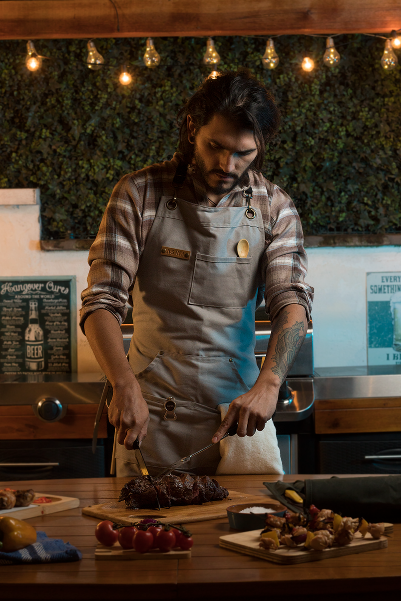 Chef/BBQ/Work Apron with Bottle Opener and Hand Towel