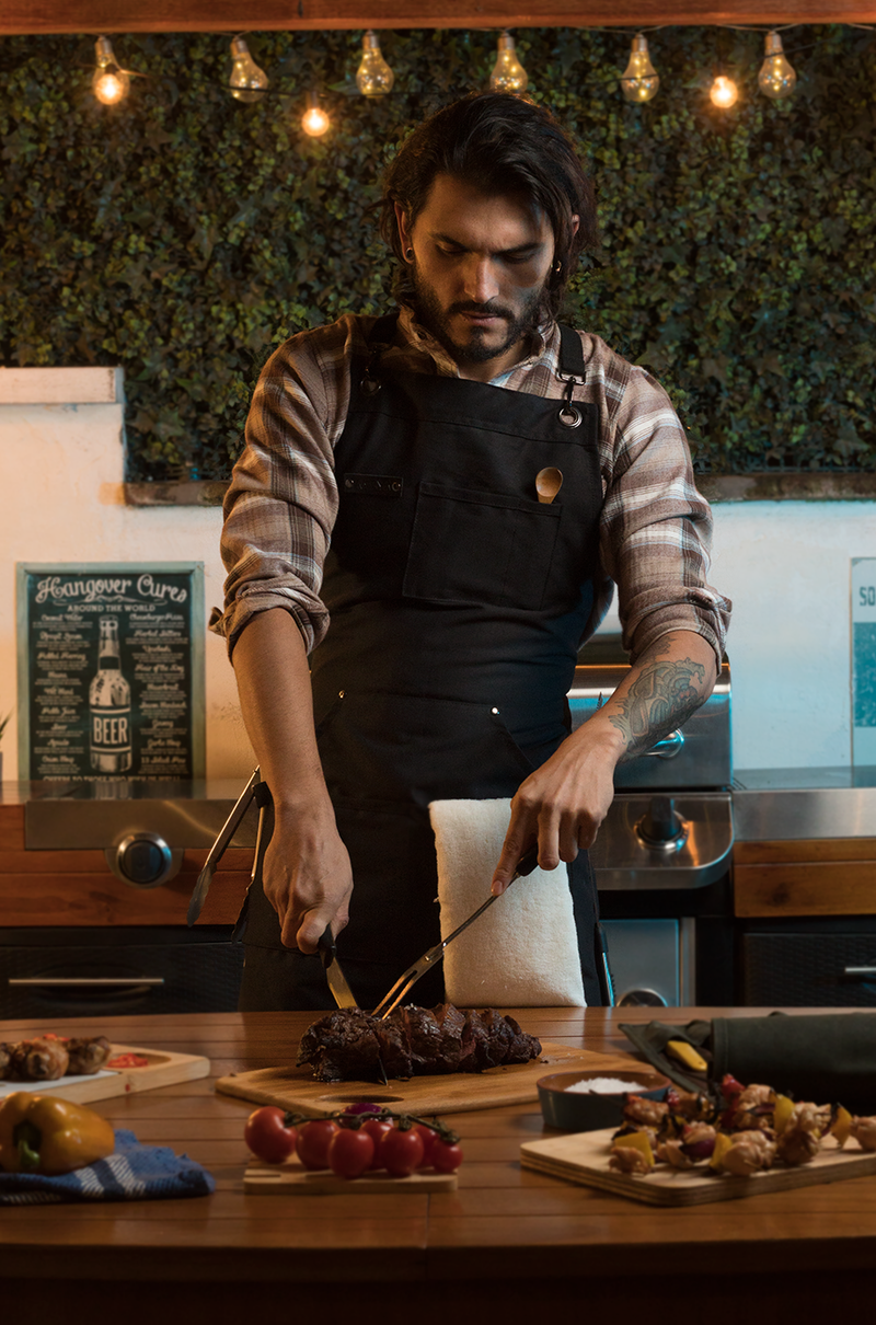 Chef/BBQ/Work Apron with Bottle Opener and Hand Towel